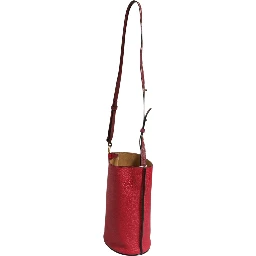 Gate Raspberry & Wine Leather Bucket Bag