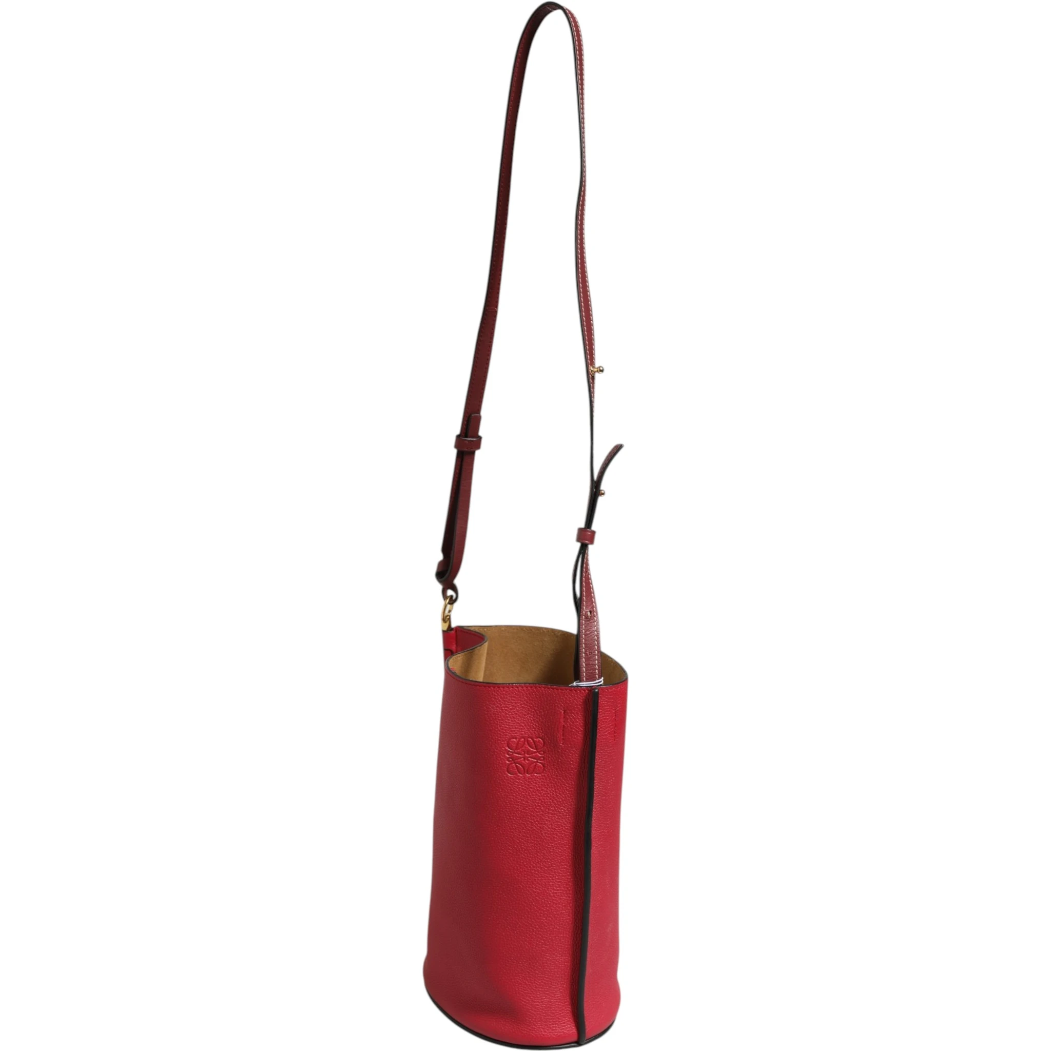 Gate Raspberry & Wine Leather Bucket Bag