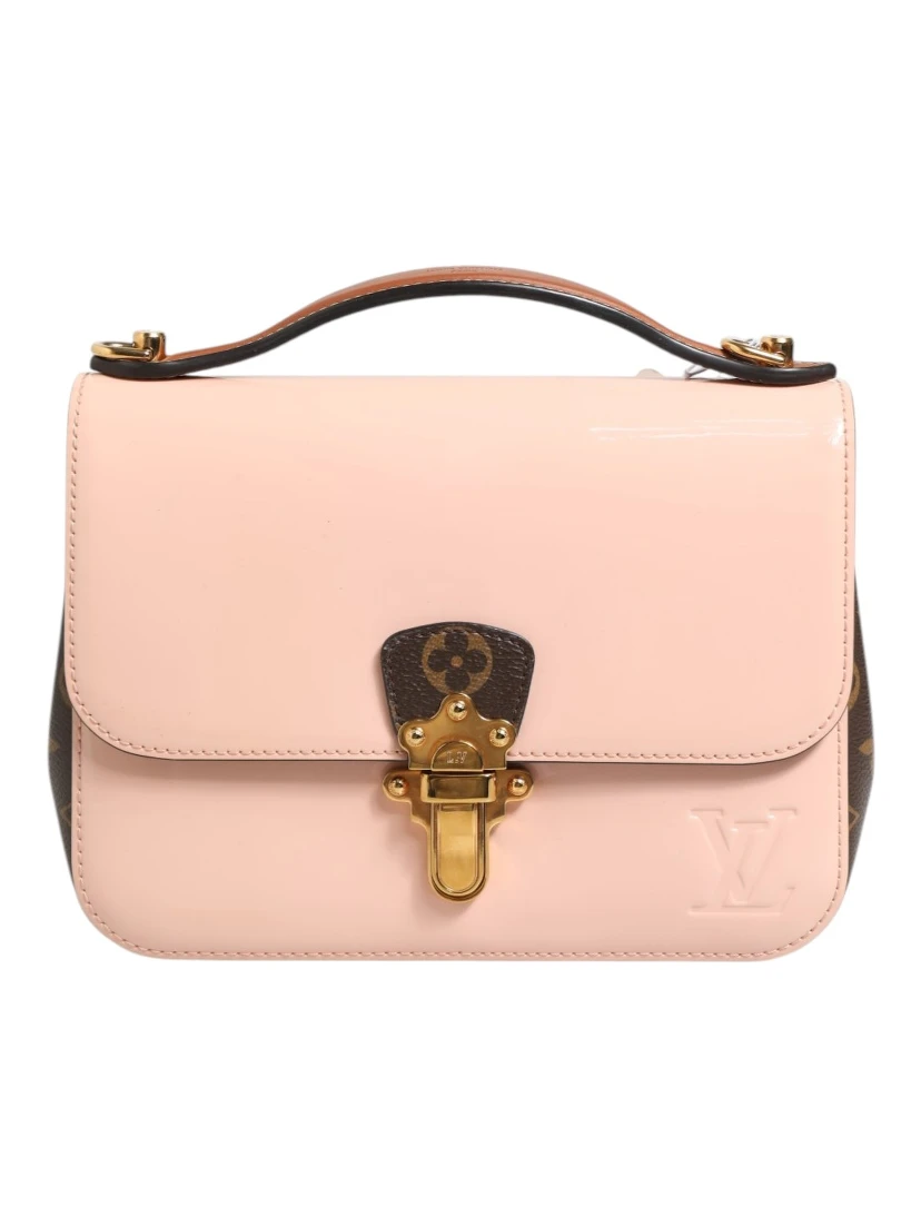 Pink Vernis and Monogram Canvas Cherrywood BB Shoulder Bag