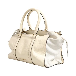 Chalk White Large Leather Tote Bag