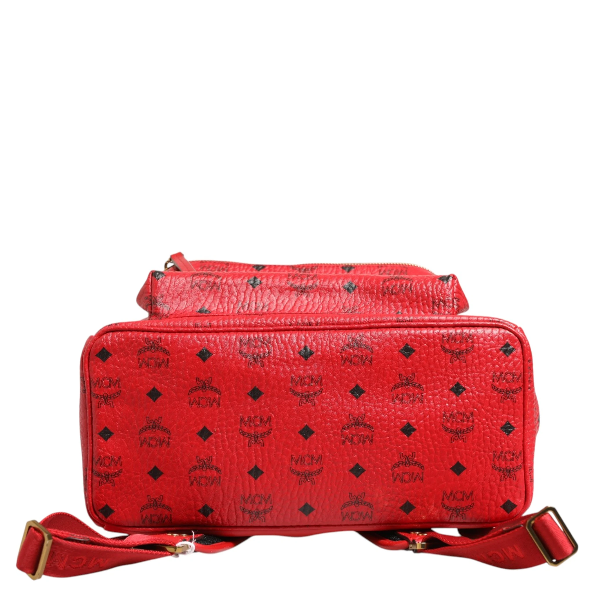 Medium Stark Studded Visetos Backpack - Red