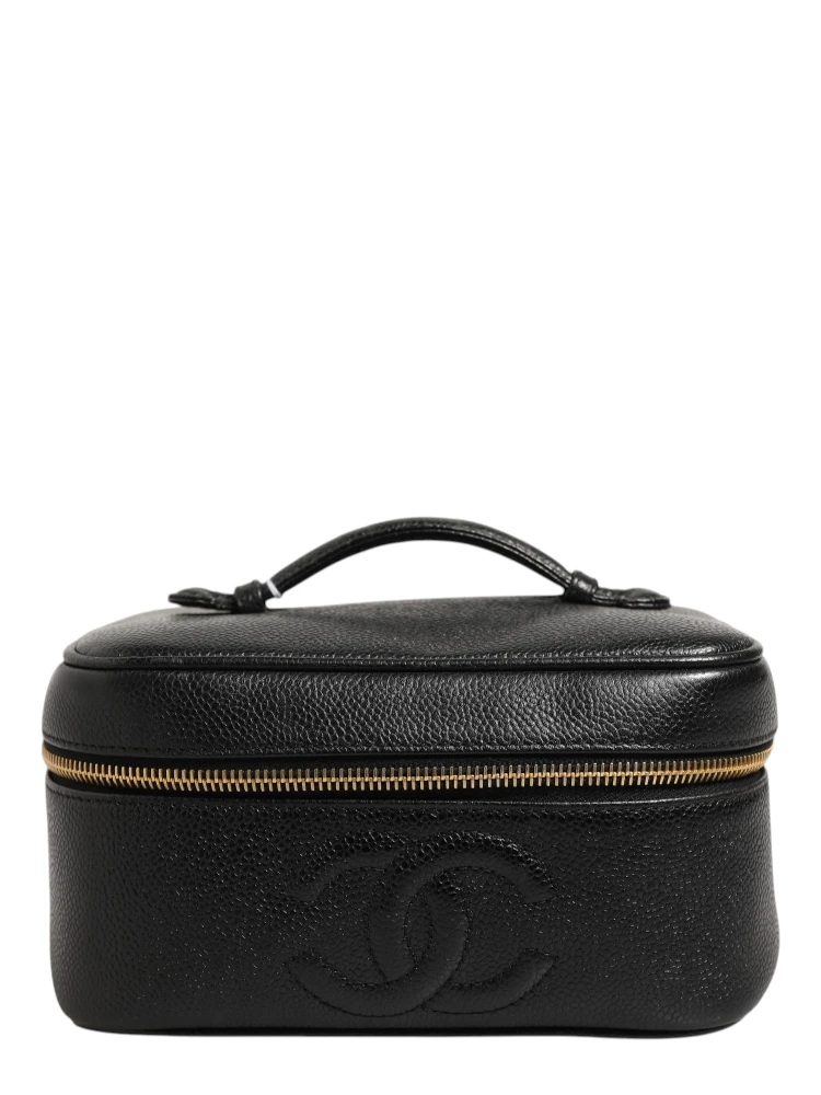 Black and gold makeup bag