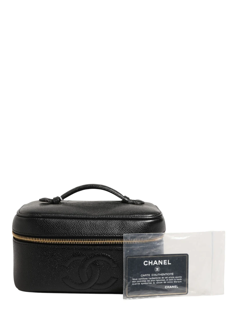 Black and gold makeup bag