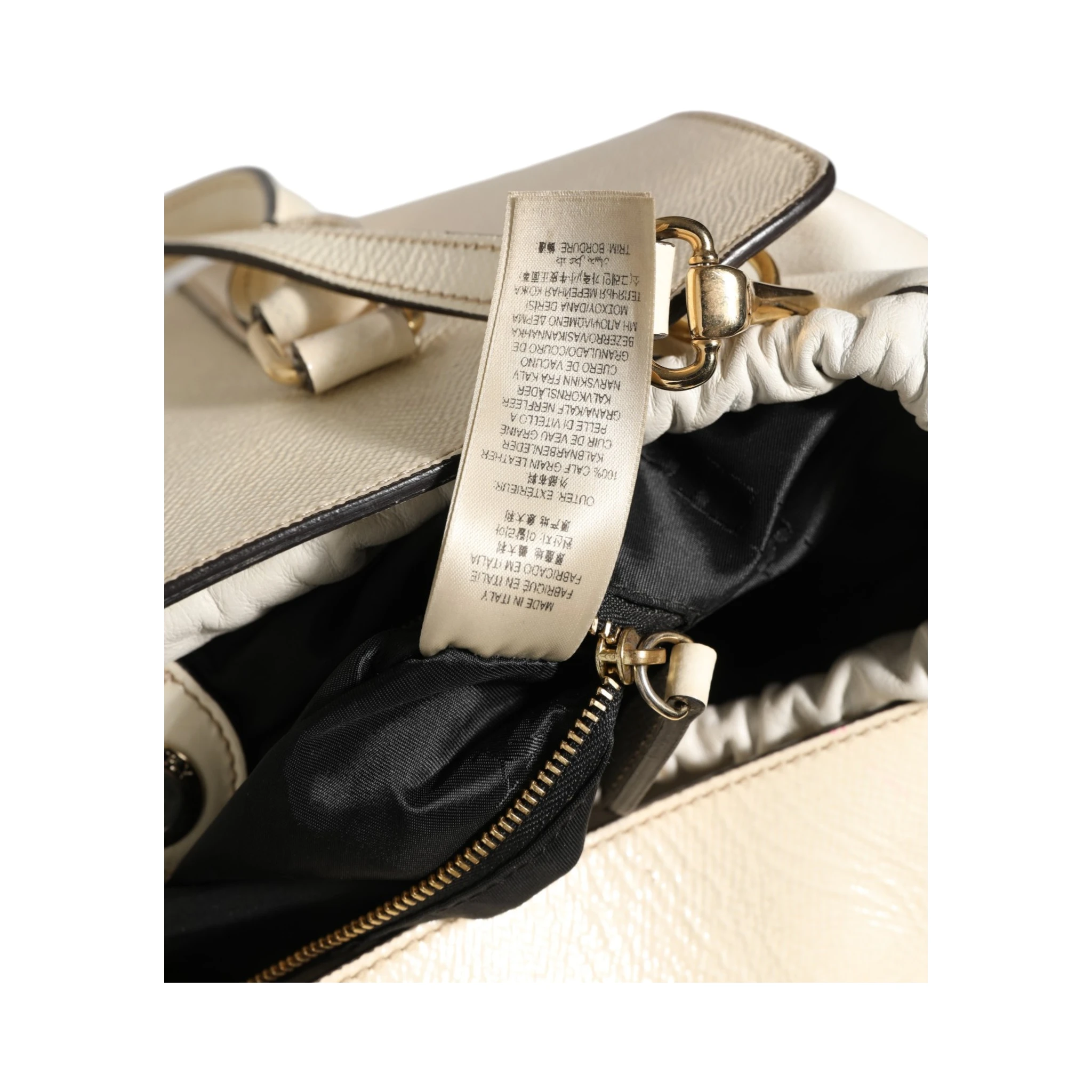 Chalk White Large Leather Tote Bag