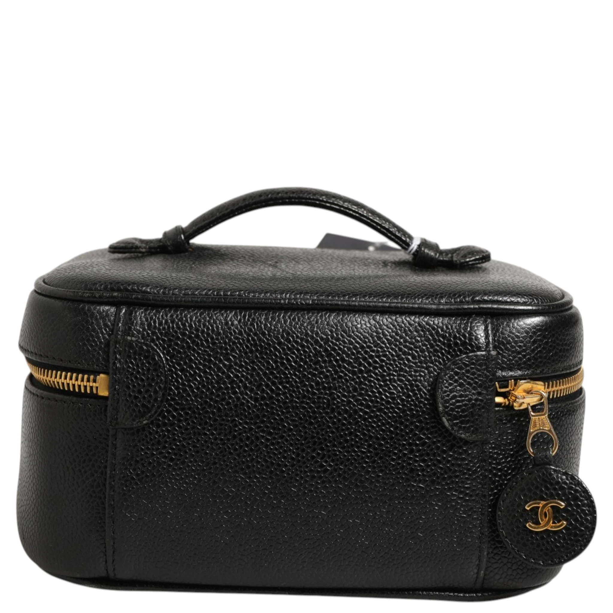 Black and gold makeup bag