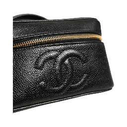 Black and gold makeup bag