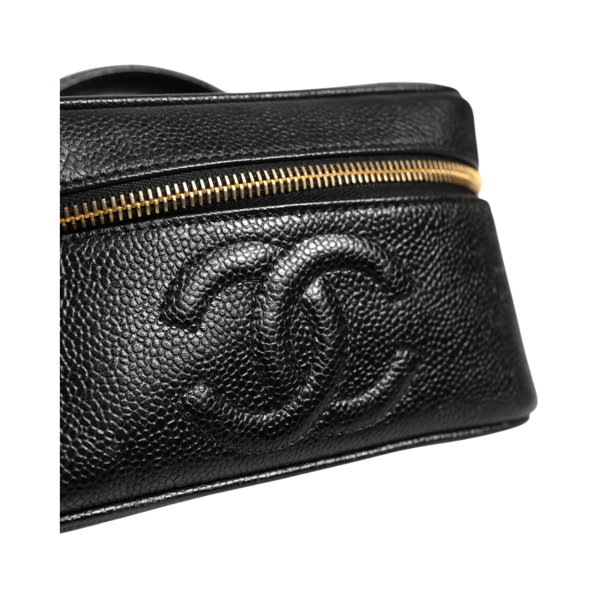 Black and gold makeup bag