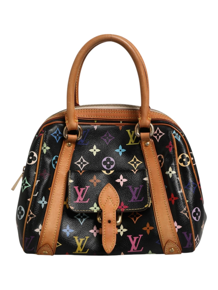 Black Monogram Multicolor Canvas Priscilla Handbag