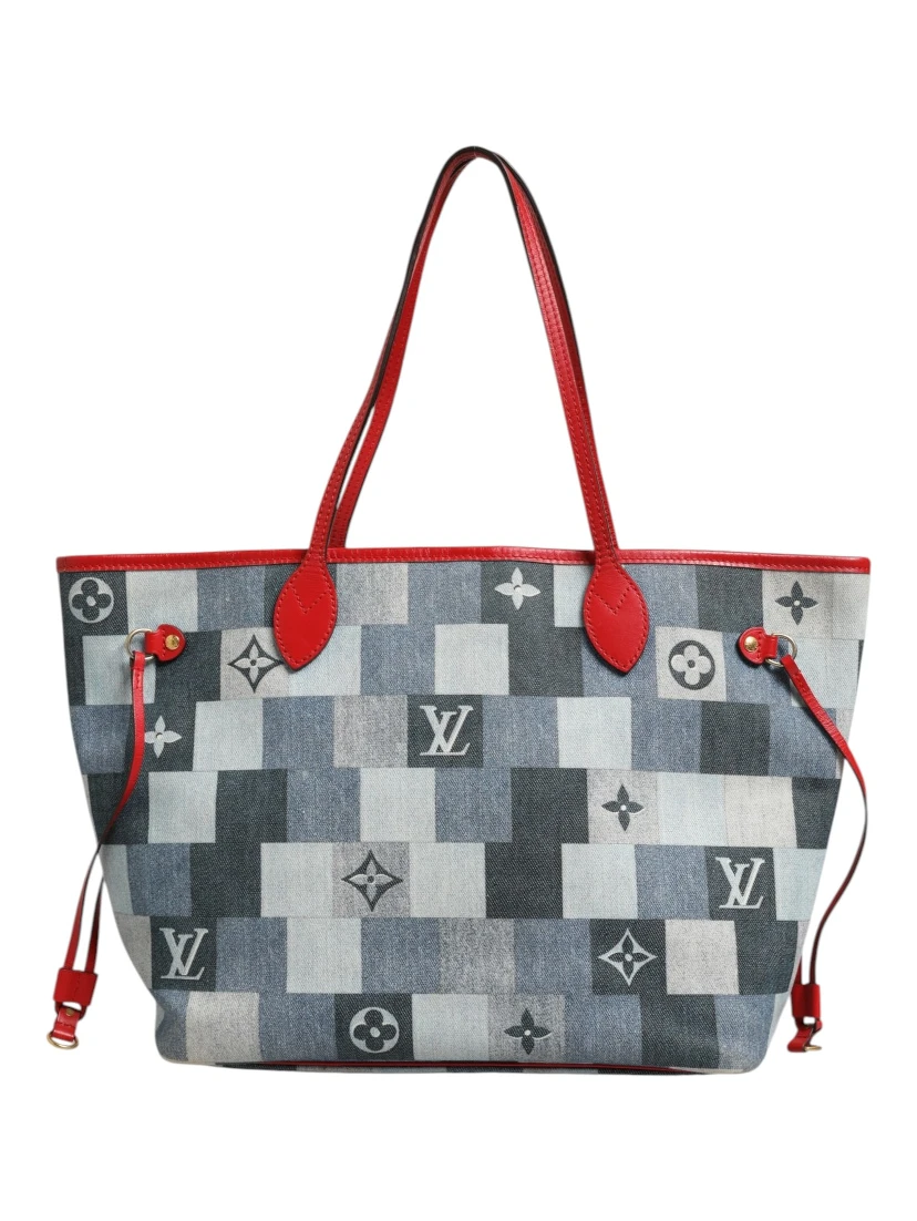 Neverfull Patchwork Monogram Denim Tote Bag