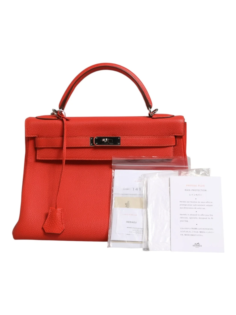 Kelly 32 Two-Way Handbag with Palladium Hardware