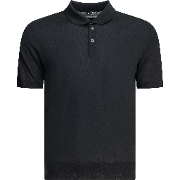 Short sleeves polo shirt in wool