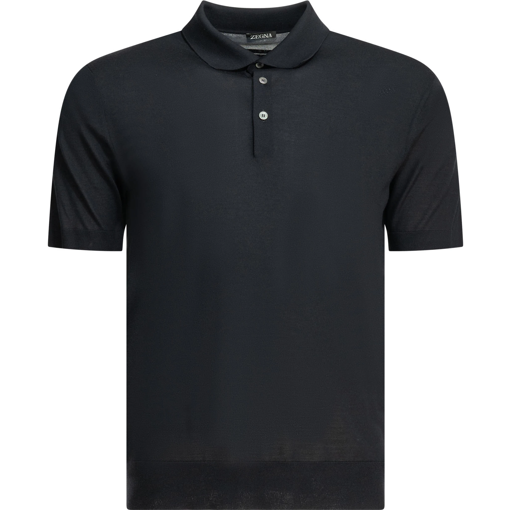 Short sleeves polo shirt in wool