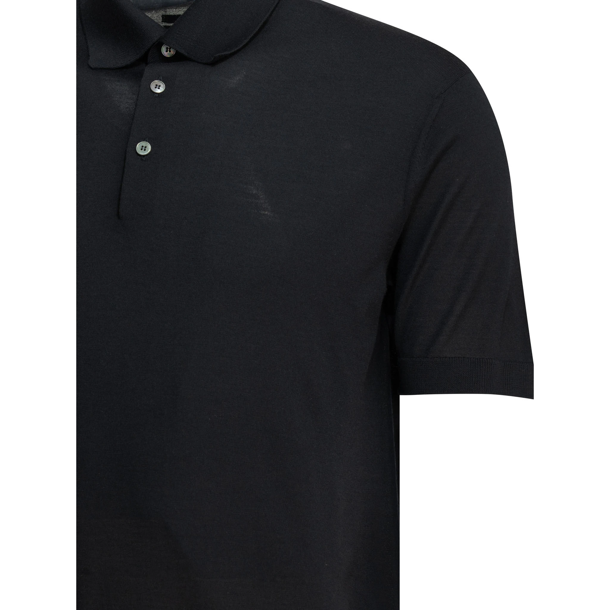 Short sleeves polo shirt in wool