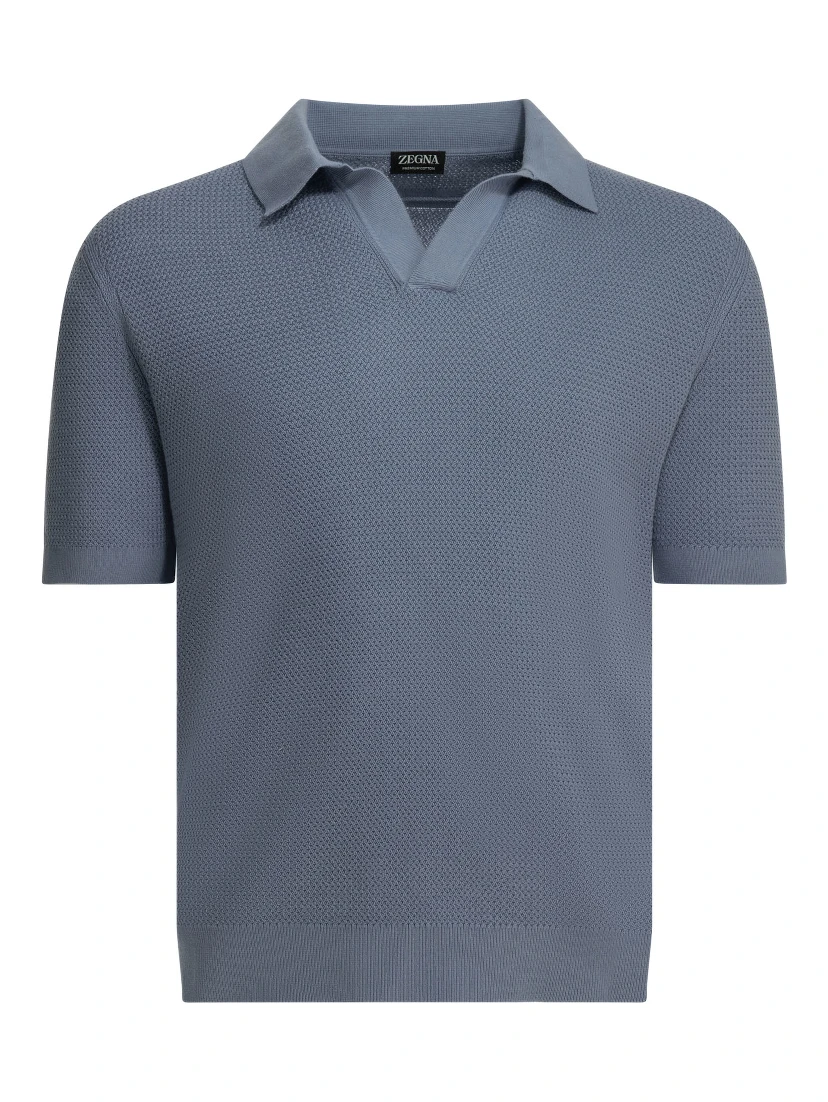 Cotton polo shirt without buttons
