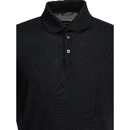 Short sleeves polo shirt in wool