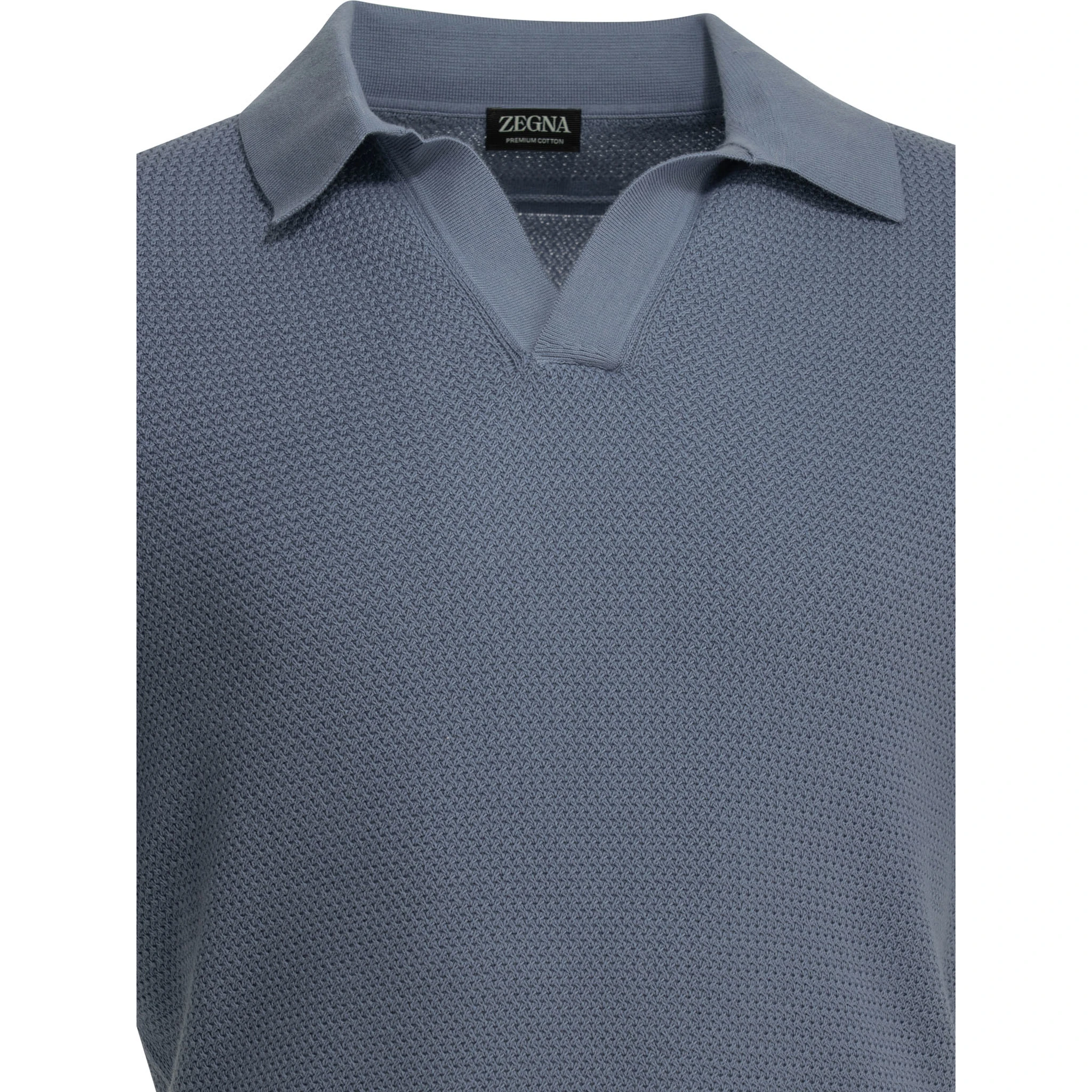 Cotton polo shirt without buttons