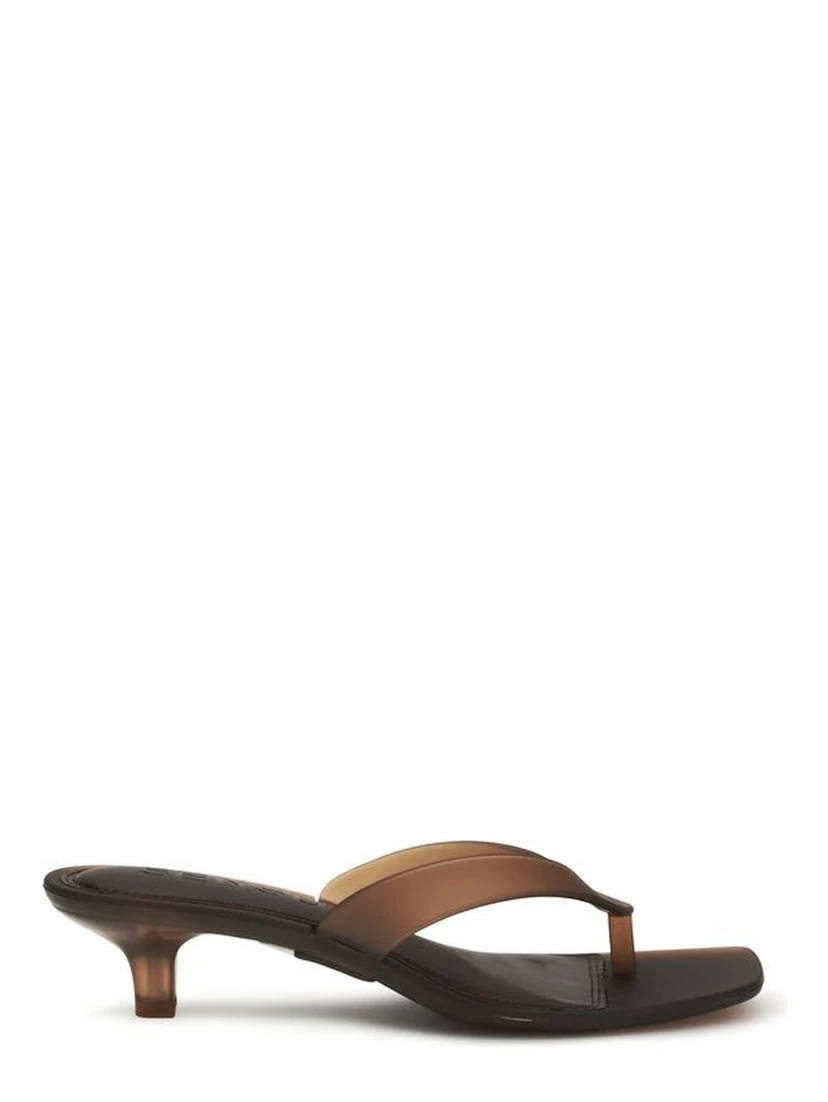 Brown Pvc Flat Sandals