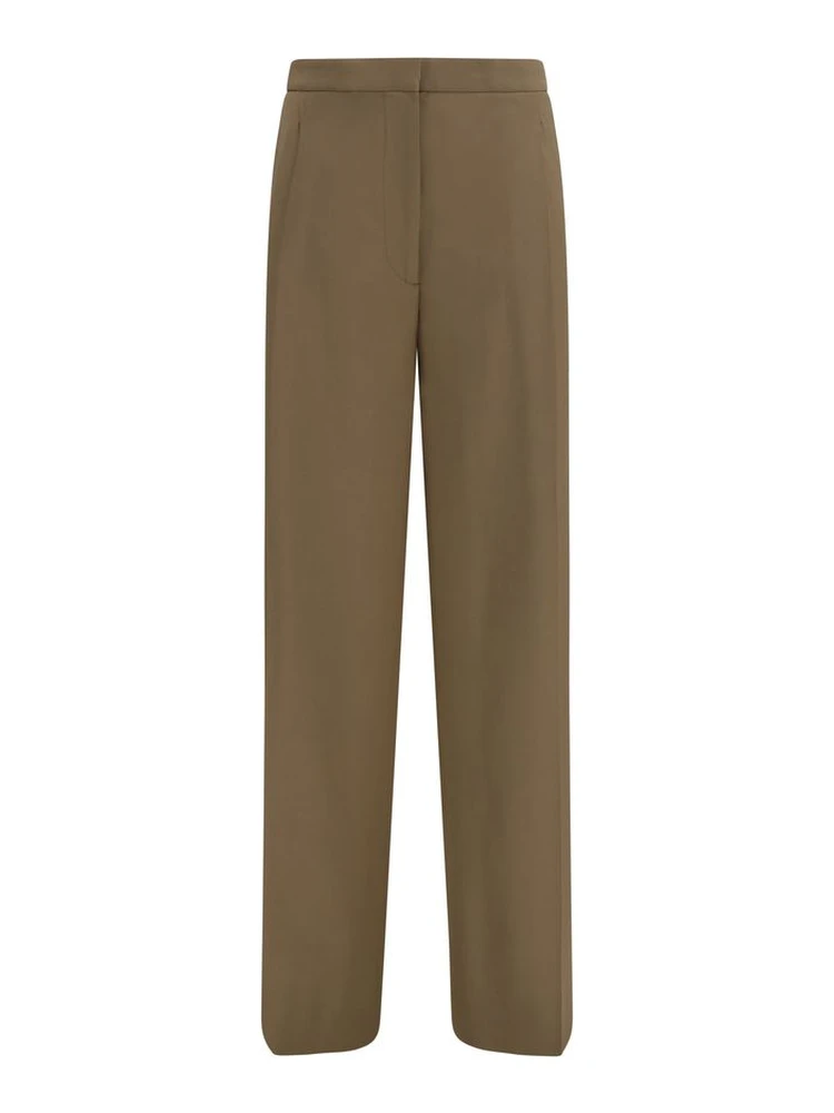 Brown Wool Oves Aries Casual Pants
