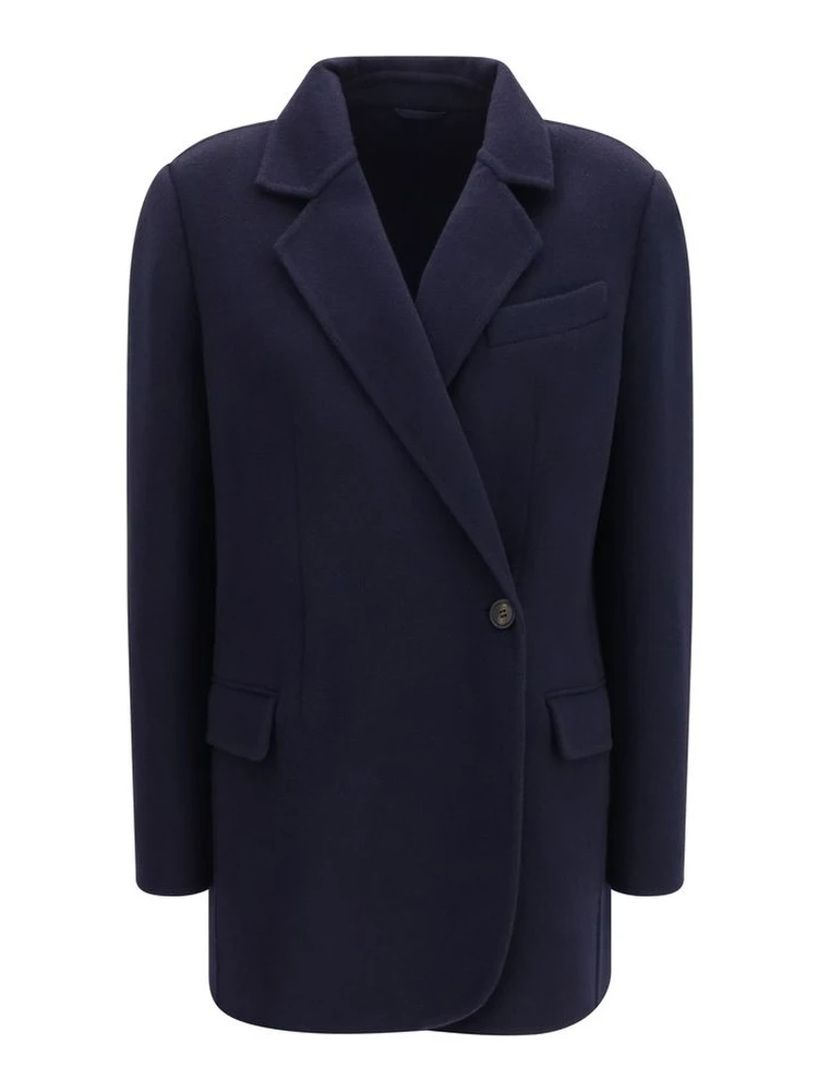 Blue Wool Oves Aries Full-Length Jacket