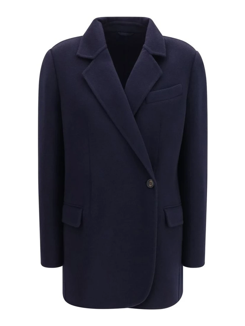 Blue Wool Oves Aries Full-Length Jacket