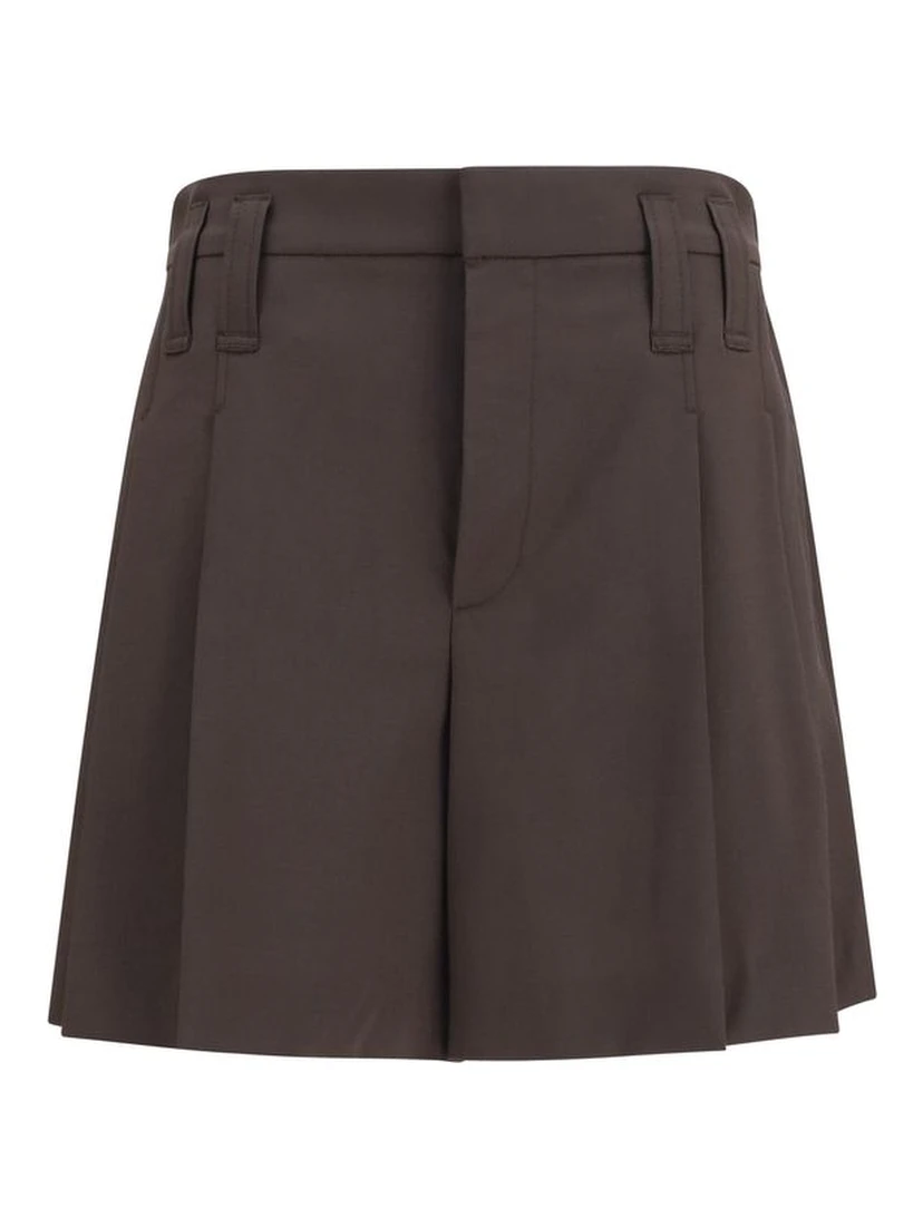 Brown Wool Oves Aries Bermuda Shorts
