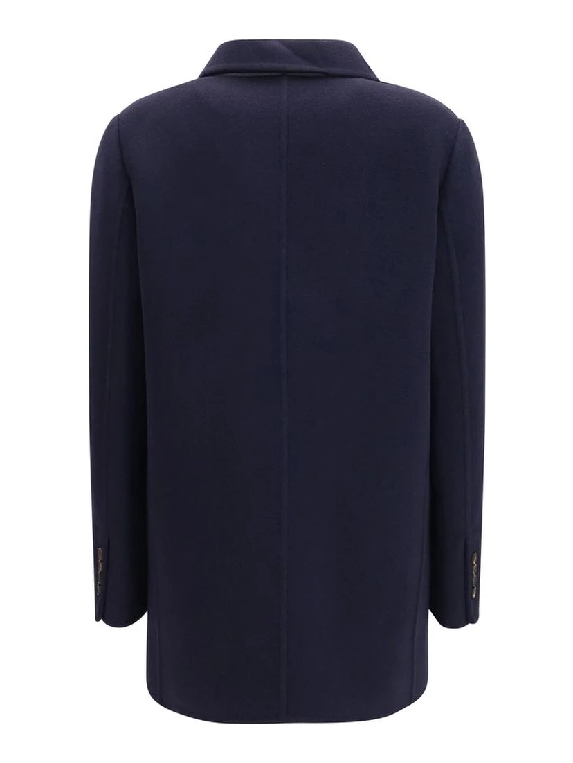 Blue Wool Oves Aries Full-Length Jacket