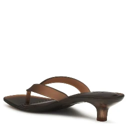 Brown Pvc Flat Sandals