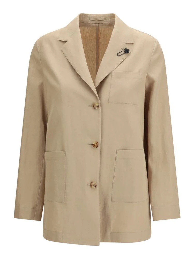 Beige Wool Oves Aries Full-Length Jacket