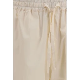 Beige Cotton Casual Pants