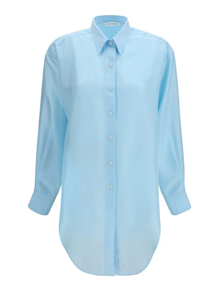 Blue Silk Dress Shirt