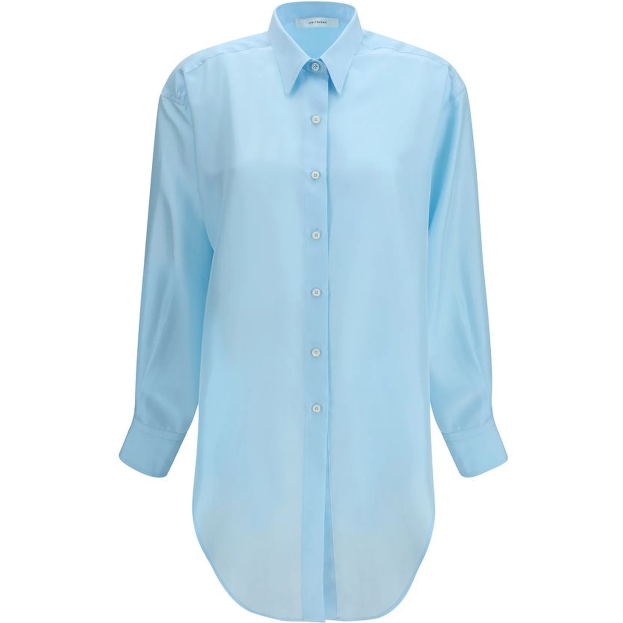 Blue Silk Dress Shirt