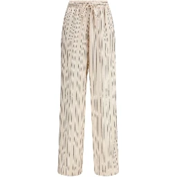 Multicolor Silk Casual Pants