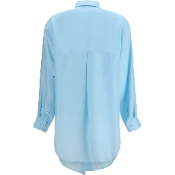 Blue Silk Dress Shirt