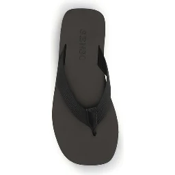 Black Rubber Flip-Flop Sandals
