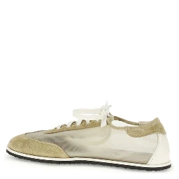 Beige Calf Leather Bos Taurus Low Top Sneakers
