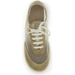 Beige Calf Leather Bos Taurus Low Top Sneakers