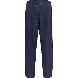 Blue Cotton Casual Pants