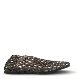 Black Rubber Ballet Flats
