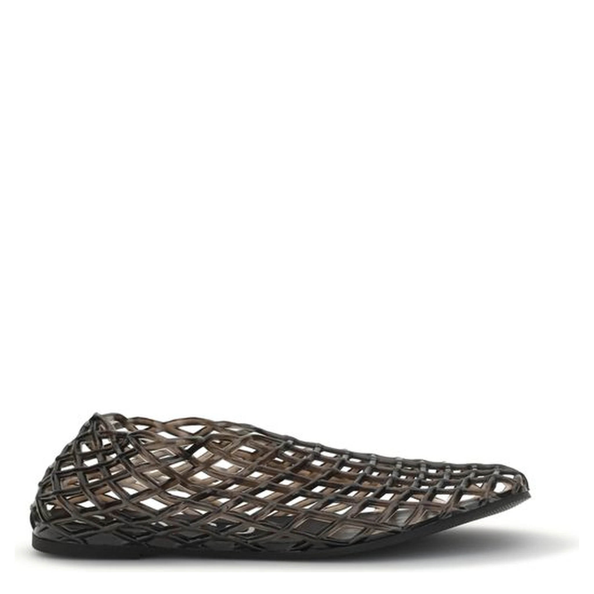 Black Rubber Ballet Flats