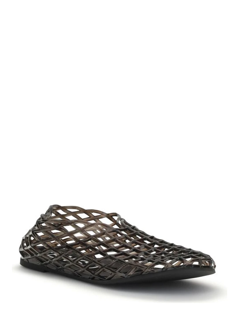 Black Rubber Ballet Flats
