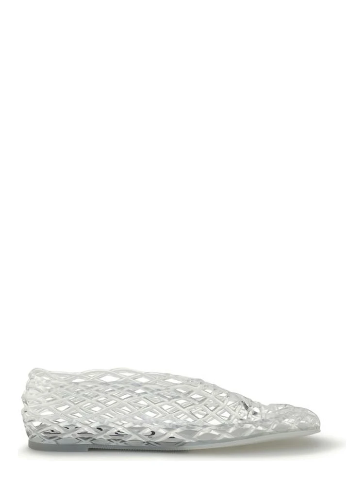 White Rubber Ballet Flats