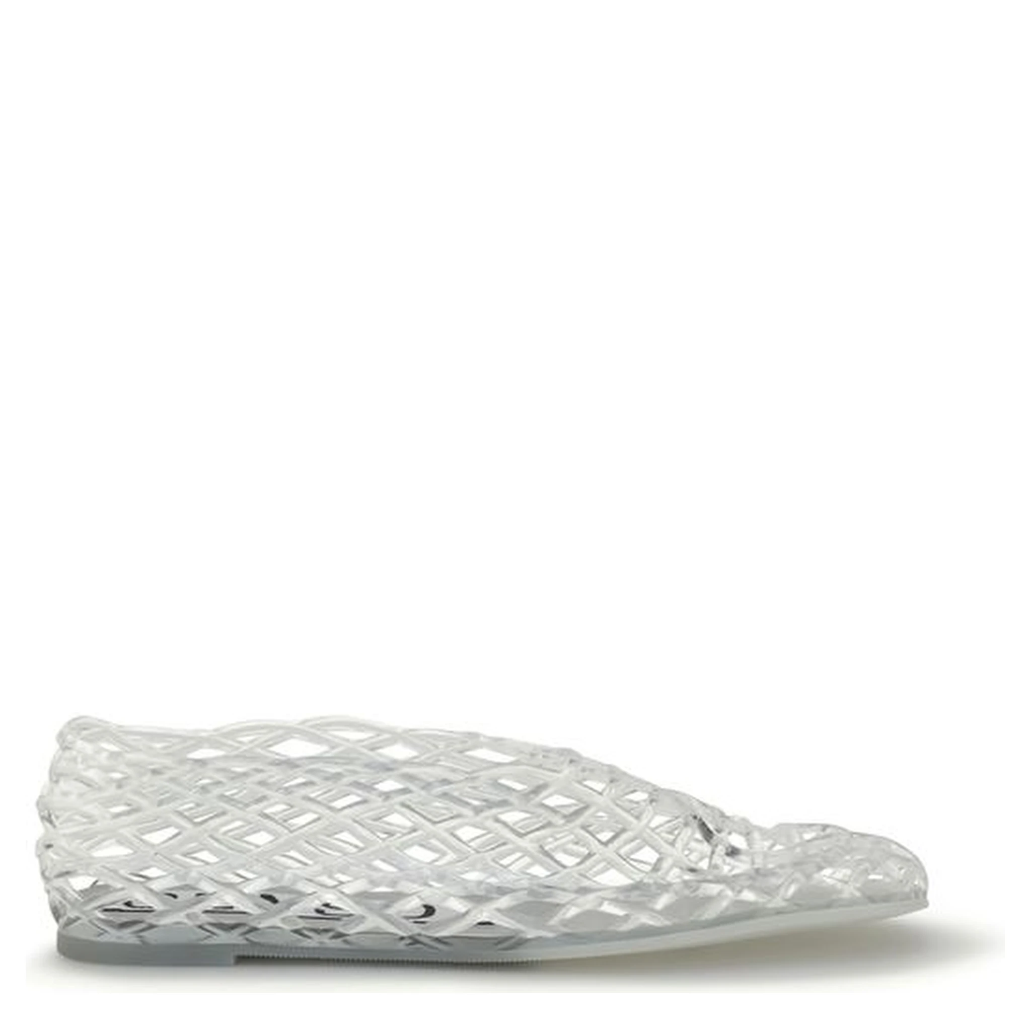 White Rubber Ballet Flats