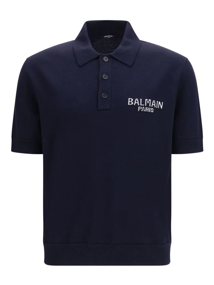 Blue Wool Oves Aries Polo Shirt