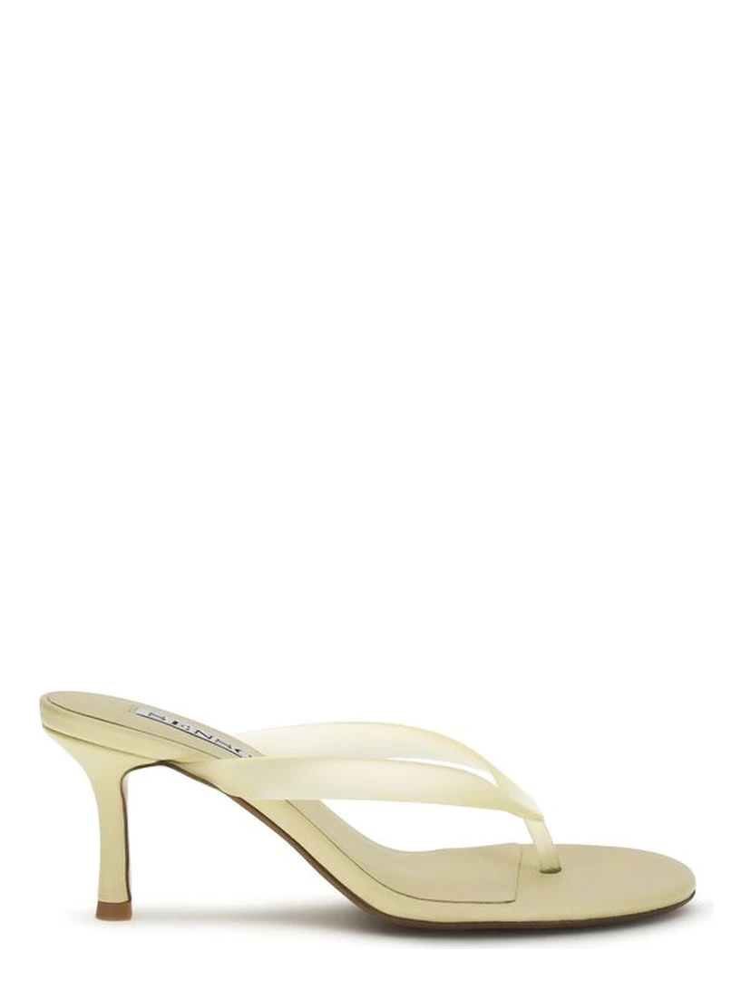 Beige Rubber Stiletto Heel Sandals