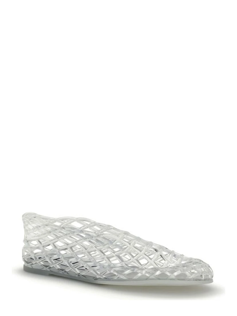 White Rubber Ballet Flats