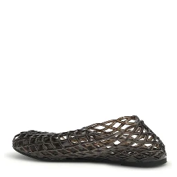 Black Rubber Ballet Flats