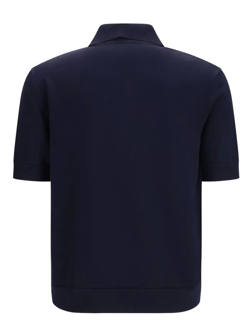 Blue Wool Oves Aries Polo Shirt