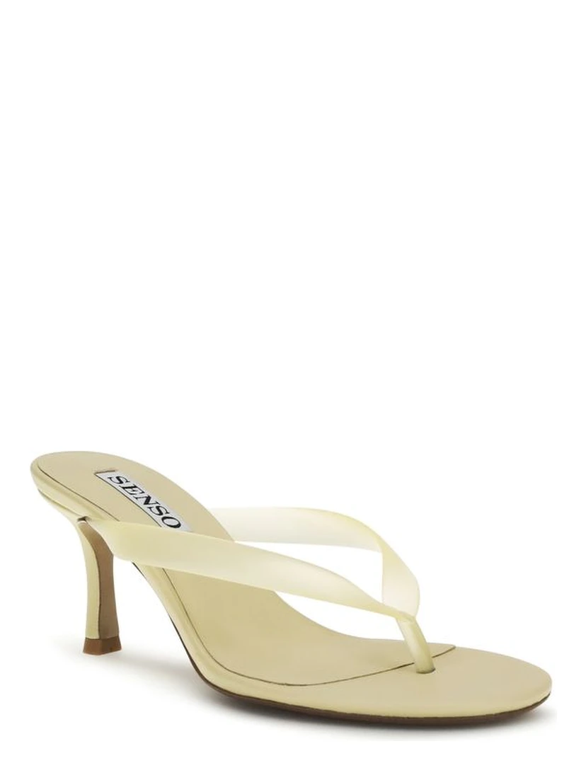 Beige Rubber Stiletto Heel Sandals
