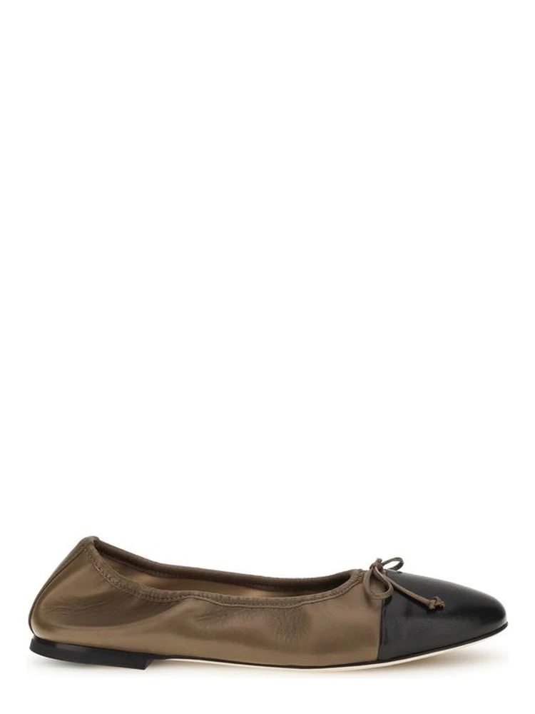 Brown Calf Leather Bos Taurus Ballet Flats