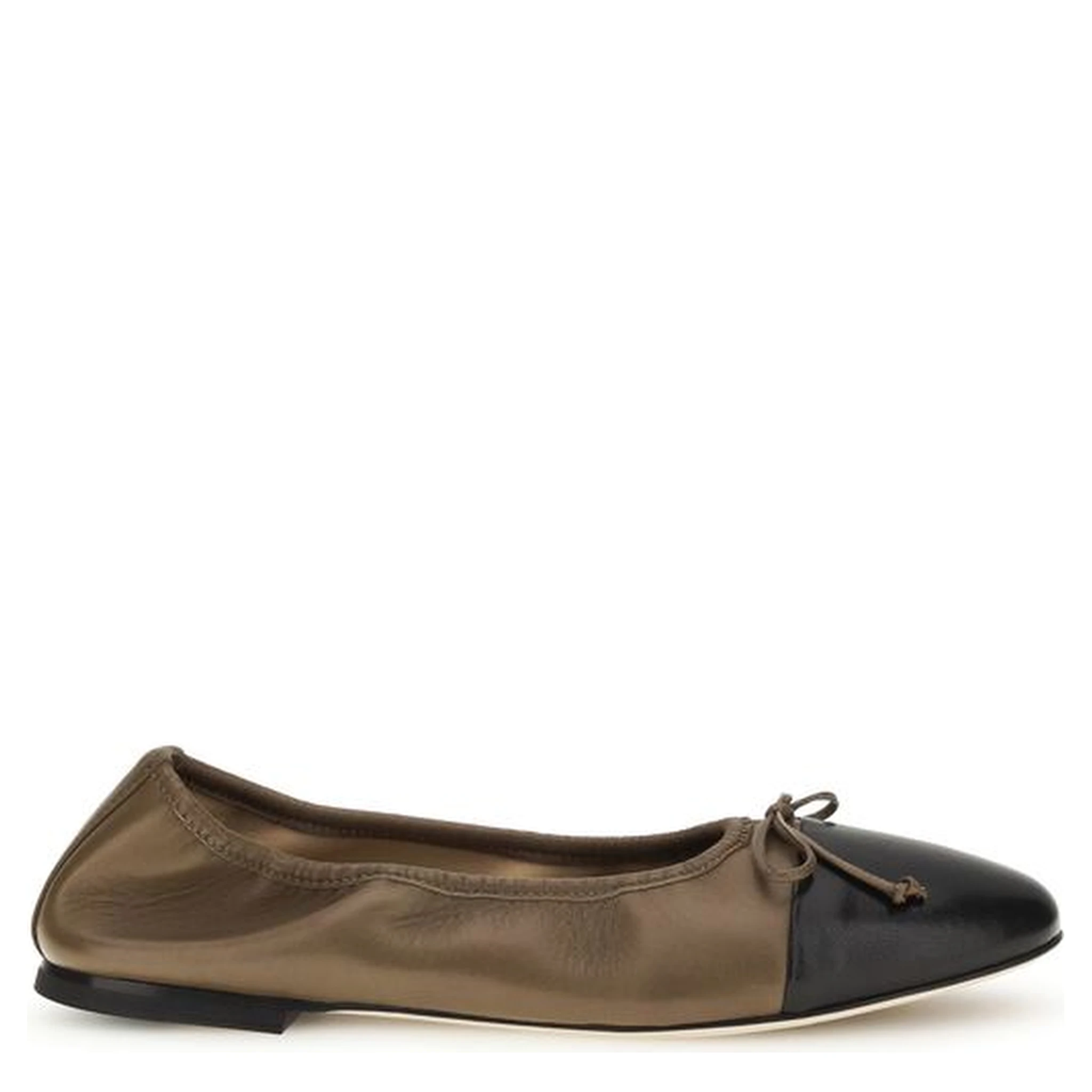 Brown Calf Leather Bos Taurus Ballet Flats